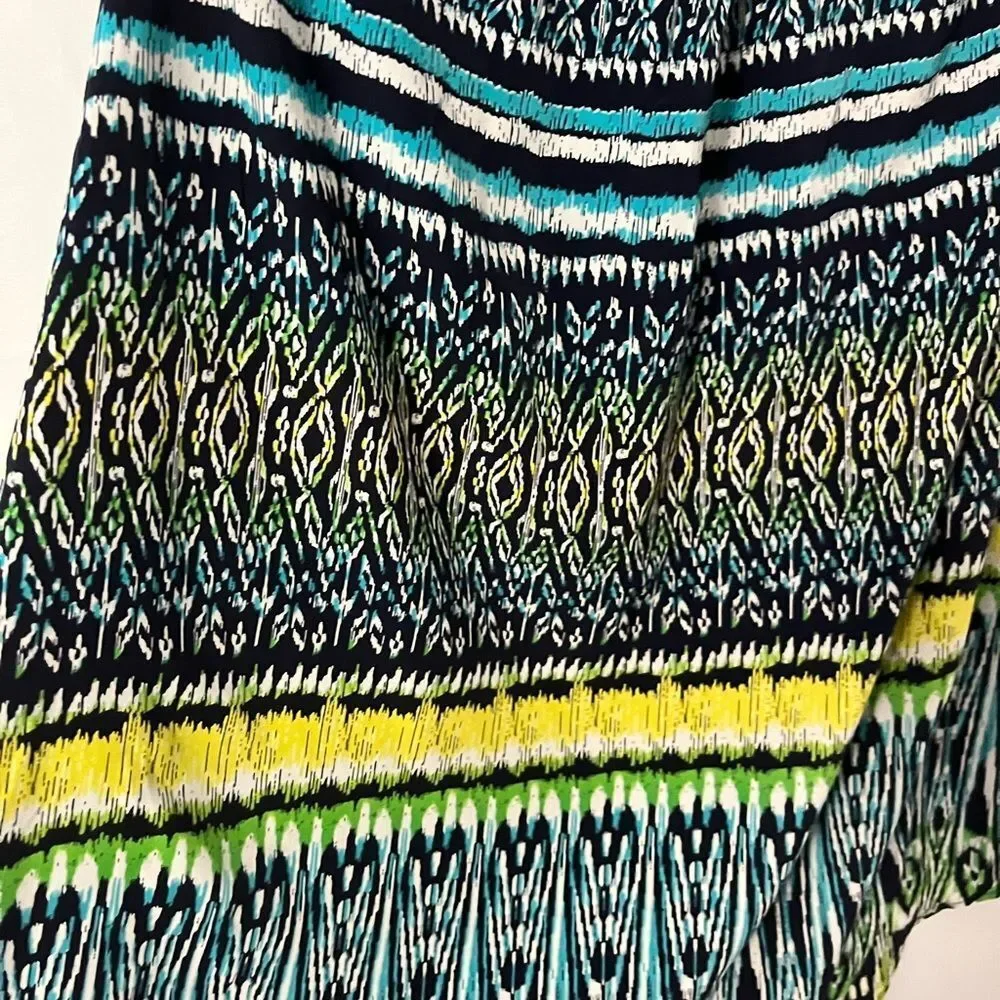 🟢Athleta Marbella Blue Green Yellow Halter Semi Fitted Dress Size S - Picture 7 of 10